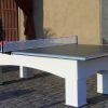 An outdoor table tennis table.
