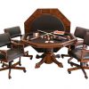 Level Best 54″ 3 in 1 Combination Game Table Set with 4 Rocker/Swivel Chairs - Image 4