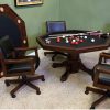 Level Best 54″ 3 in 1 Combination Game Table Set with 4 Rocker/Swivel Chairs - Image 6